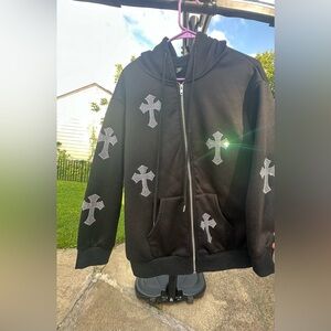 Rhinestone Cross Pattern Jacket